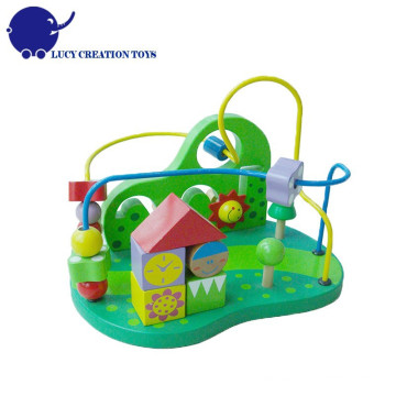 Jardim de madeira educacional Roller Coaster Bead Maze Toy